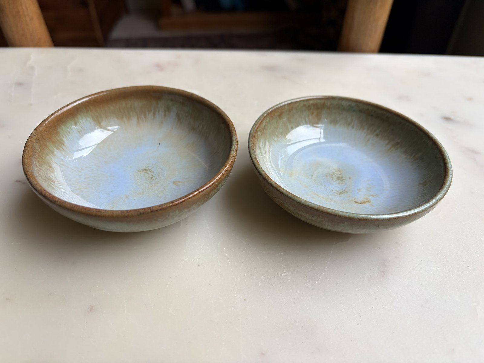 Iron Lustre and Arctic Blue bowls, set of 2