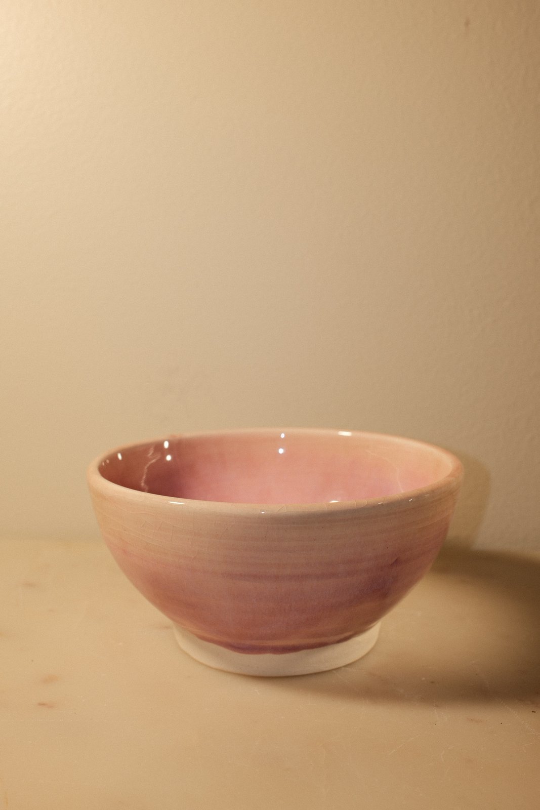 Misty Pink bowl with Honey Flux rim