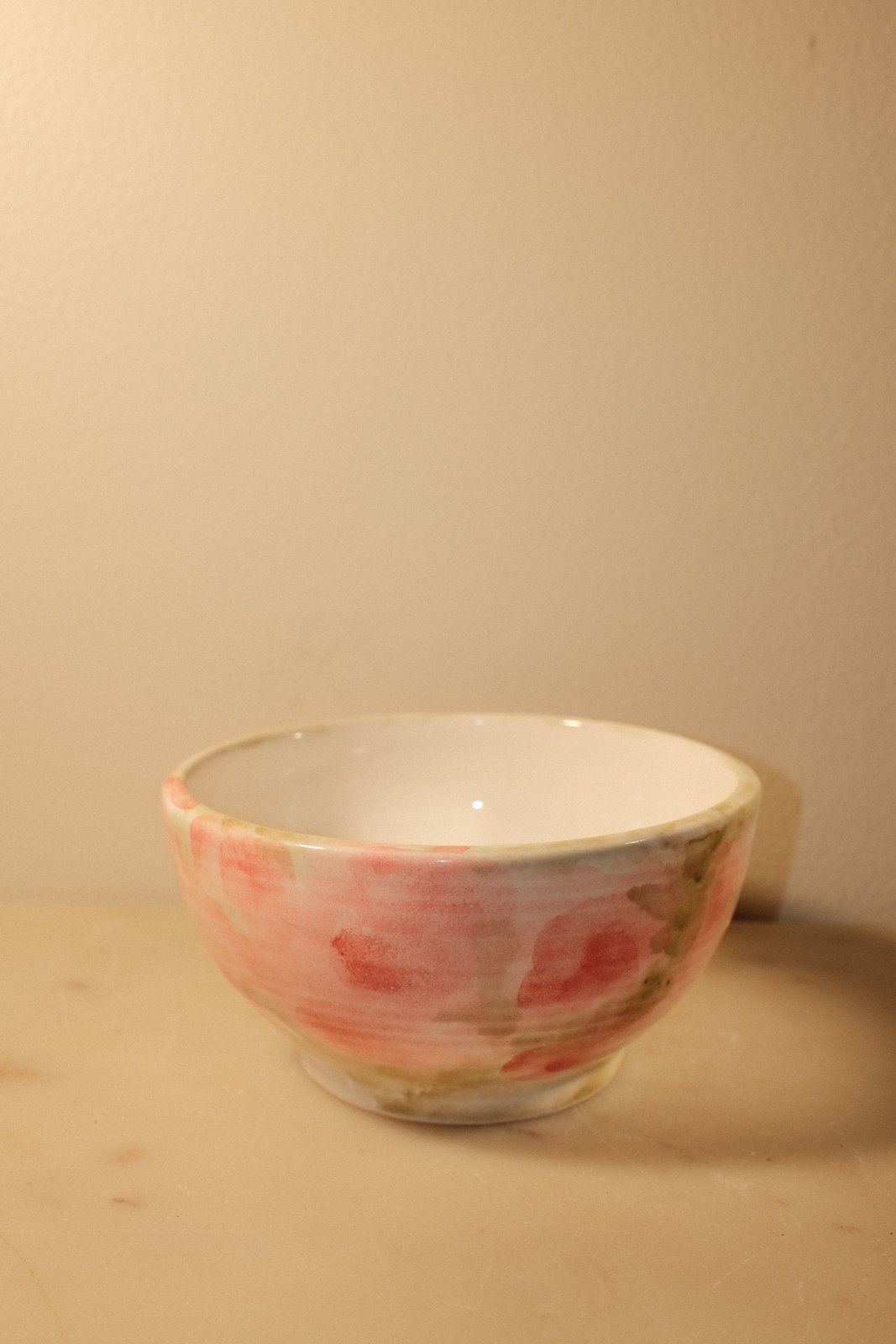 Hand-painted underglaze floral bowl on Abbots White