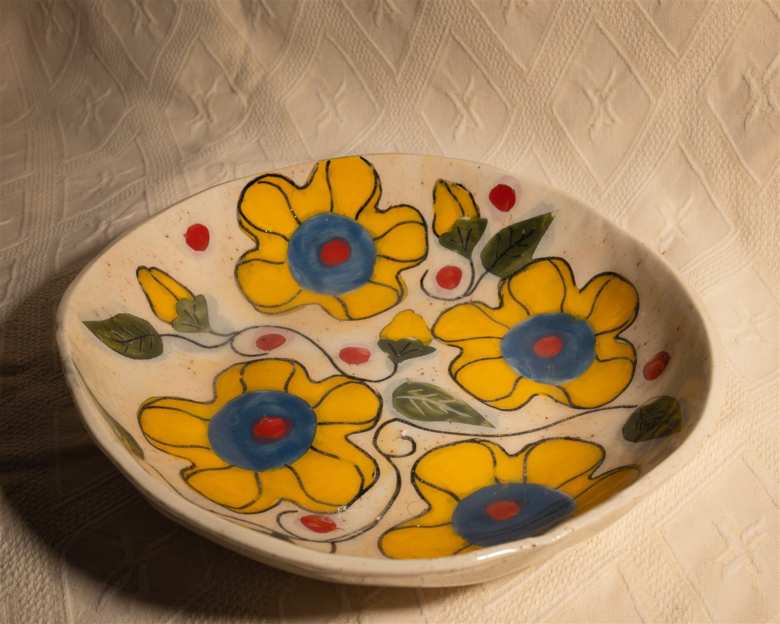 Yellow flower plate