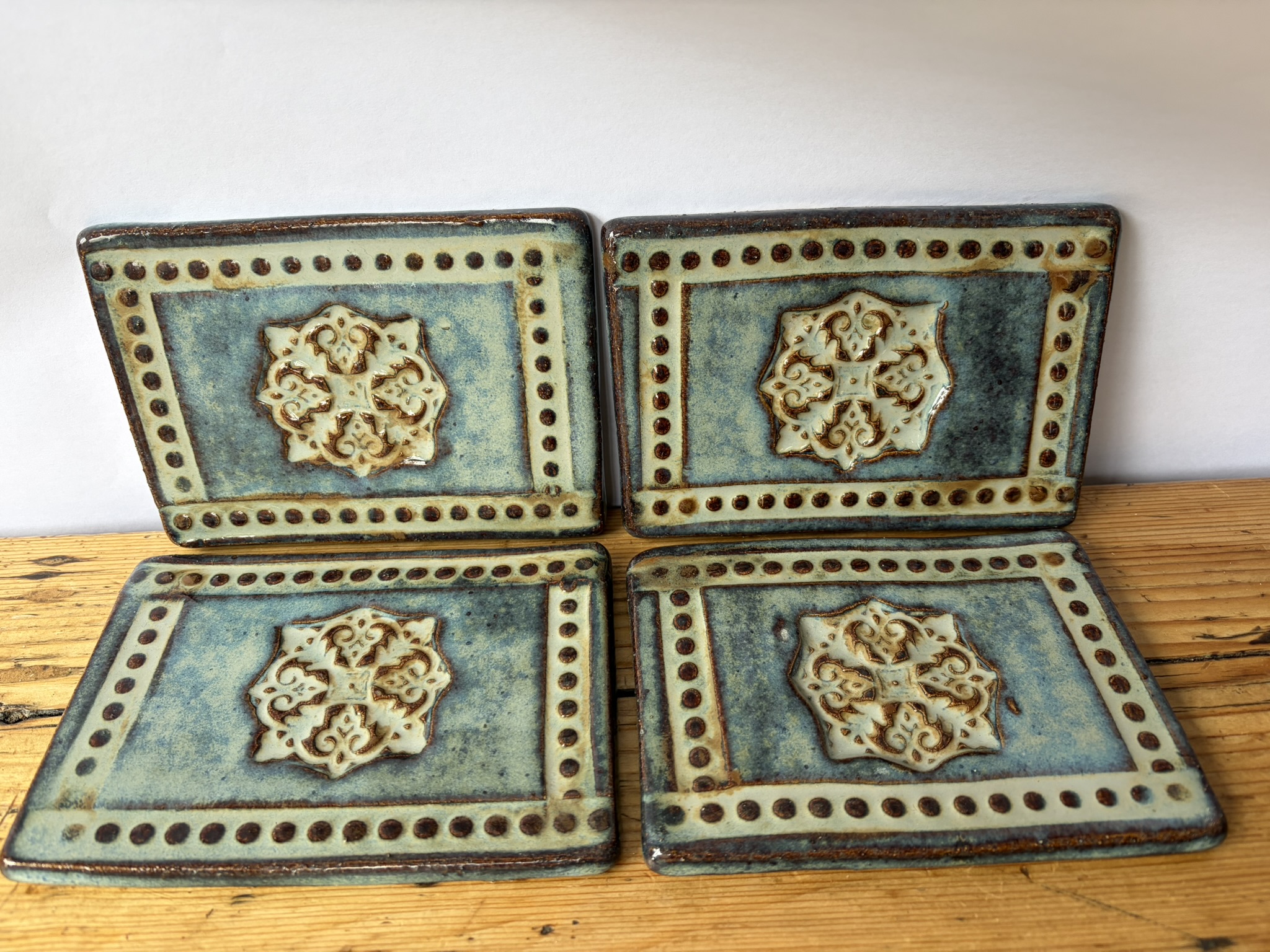 Blue rectangular tiles 4 pieces